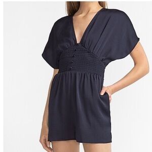 Express Dark Blue Sinched Romper